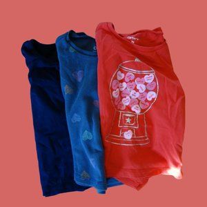 Girls Long Sleeve Shirt Bundle - 2T- Hearts